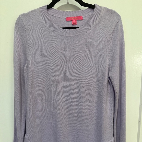 💜 Lilly Pulitzer Lavender Ruffle Hem Sweater – Size S - Picture 1 of 8
